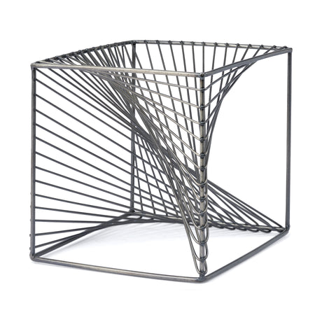 Rochon 8L x 8W Gray Metal Decorative Cube from Mercana - Luna Furniture