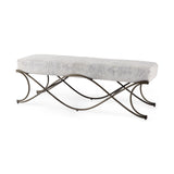 Ayla 55L x 17.6W x 18H Dark Gray Fabric Seat W/ Dark Nickel Metal Frame Bench from Mercana - Luna Furniture