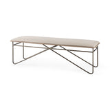 Camille 55.5L x 16.0W x 17.0H Cream Fabric Seat W/ Metal Frame Bench from Mercana - Luna Furniture
