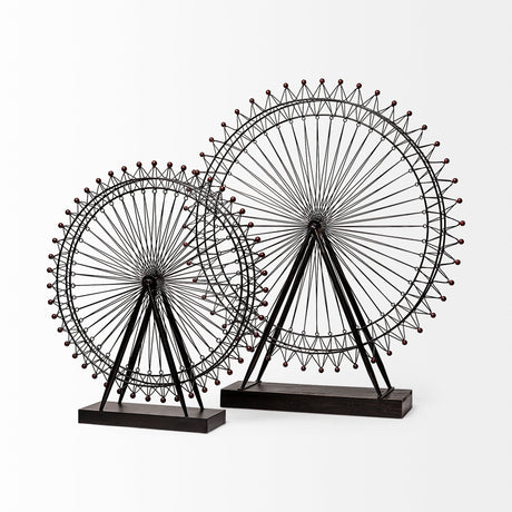 London Eye 3L x 25W Black Metal London Eye Replica from Mercana - Luna Furniture