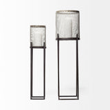 Steen Set of Two Black Meshed Metal Candle Holder Lanterns from Mercana - Luna Furniture