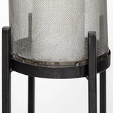 Steen Set of Two Black Meshed Metal Candle Holder Lanterns from Mercana - Luna Furniture