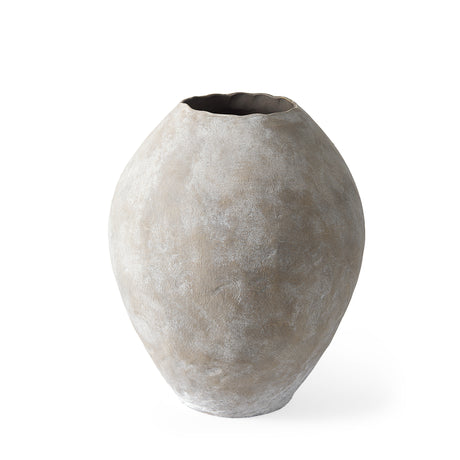 Gobi 19.75L x 20H Small Tan Ceramic Oval Vase from Mercana - Luna Furniture