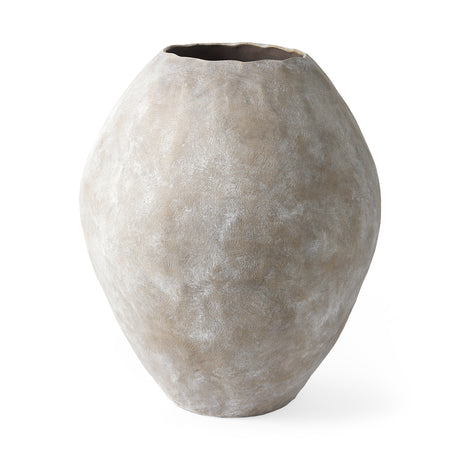 Gobi 19.75L x 24H Large Tan Ceramic Oval Vase from Mercana - Luna Furniture