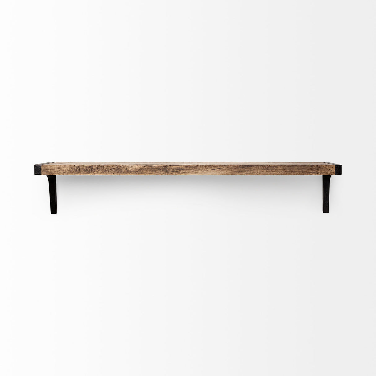 Dion I 58.0L x 11.0W x 11.0H Brown Wood W/Black Metal Wall Shelf from Mercana - Luna Furniture