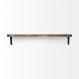 Dion I 58.0L x 11.0W x 11.0H Brown Wood W/Black Metal Wall Shelf from Mercana - Luna Furniture