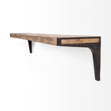 Dion I 58.0L x 11.0W x 11.0H Brown Wood W/Black Metal Wall Shelf from Mercana - Luna Furniture