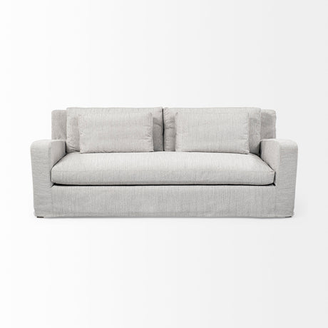 Denly II 92.5 X 38.25 X 34.5 Frost Gray Slipcover Three Seater Sofa from Mercana - Luna Furniture
