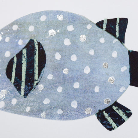 Patterned Fish I by Victoria Barnes a Hand Embellished Textured Framed Art Print Matted under Glass from Mercana - Luna Furniture