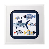 Patterned Fish II by Victoria Barnes a Hand Embellished Textured Framed Art Print Matted under Glass from Mercana - Luna Furniture