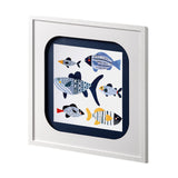 Patterned Fish II by Victoria Barnes a Hand Embellished Textured Framed Art Print Matted under Glass from Mercana - Luna Furniture