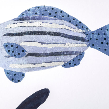 Patterned Fish II by Victoria Barnes a Hand Embellished Textured Framed Art Print Matted under Glass from Mercana - Luna Furniture