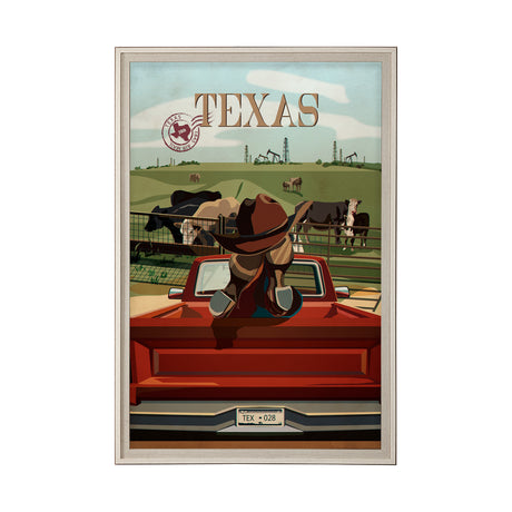 Texas Go USA (XL) by Mercana Studio a Hand Embellished Decograph Framed Art Print under Glass from Mercana - Luna Furniture
