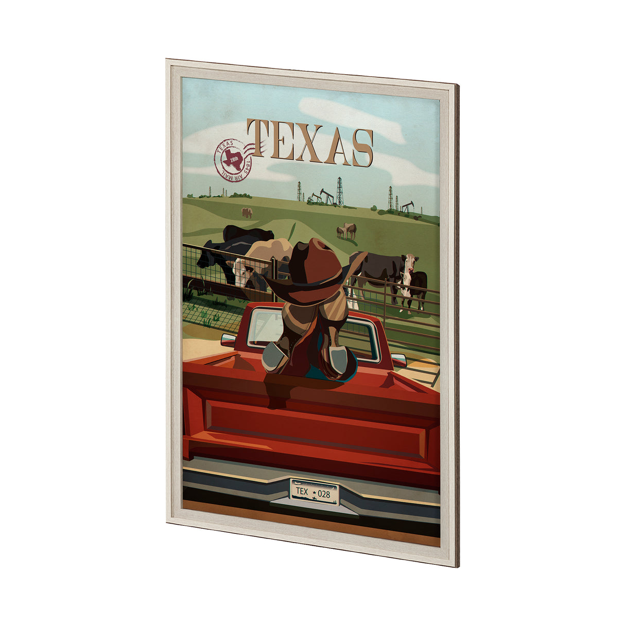 Texas Go USA (XL) by Mercana Studio a Hand Embellished Decograph Framed Art Print under Glass from Mercana - Luna Furniture