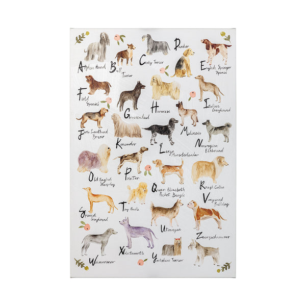 Dog Alphabet by Melissa Wang a Hand Embellished Textured Canvas