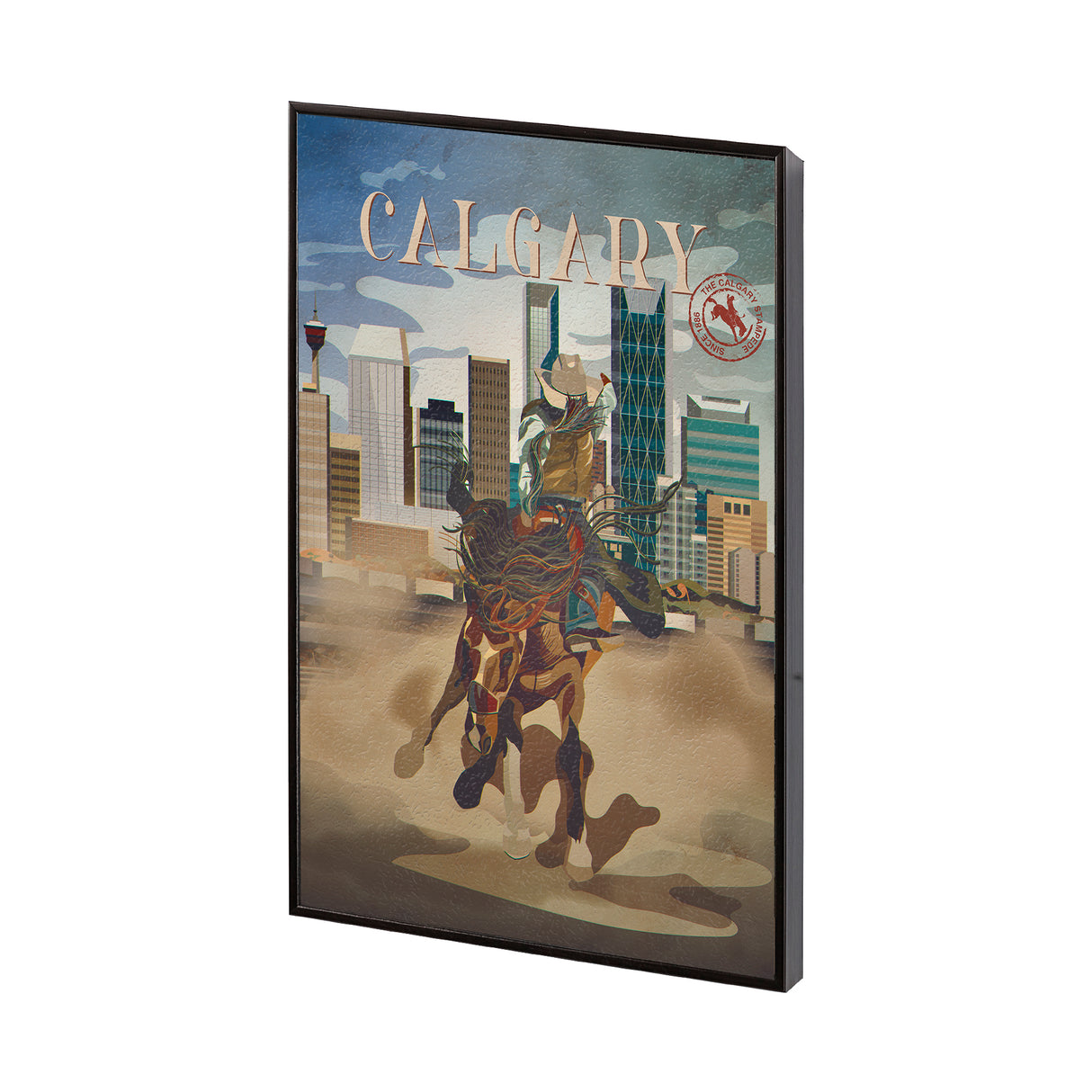 Calgary Go Canada (SM) by Mercana Studio a Hand Embellished Decograph Framed Art Print from Mercana - Luna Furniture