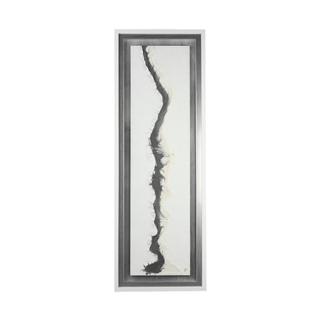 White and Silver River by Studio M a Framed Art Print Matted under Glass from Mercana - Luna Furniture