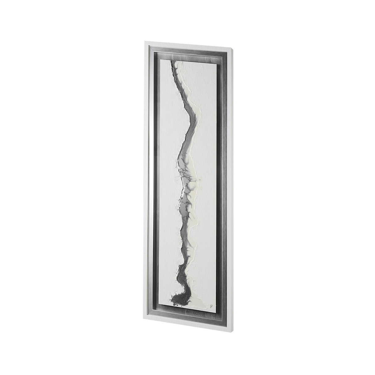 White and Silver River by Studio M a Framed Art Print Matted under Glass from Mercana - Luna Furniture