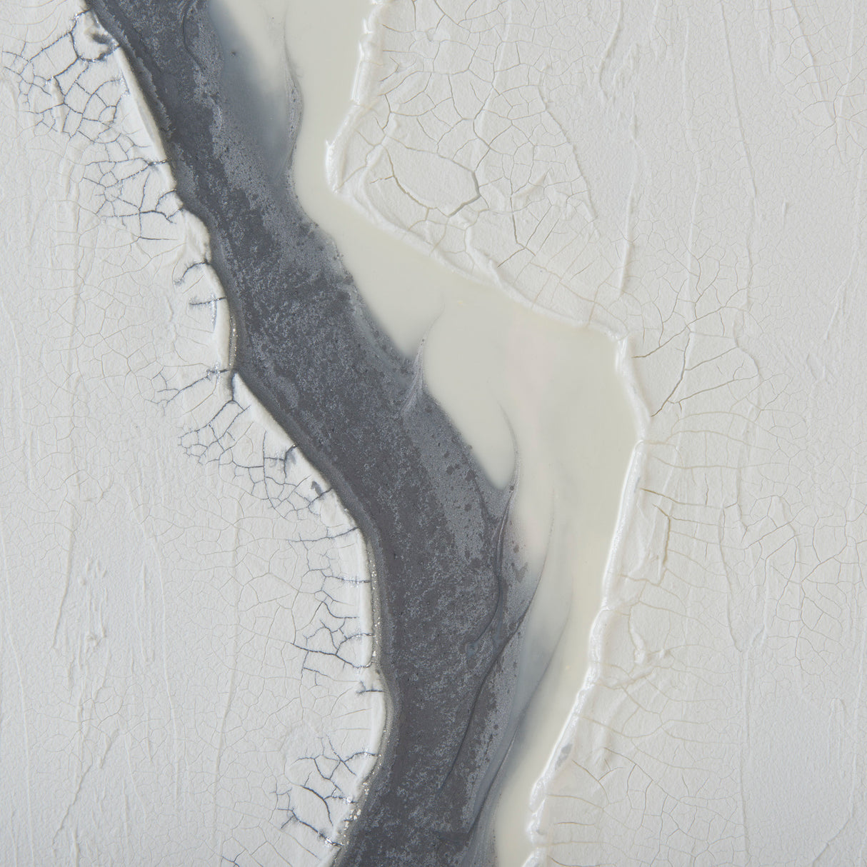 White and Silver River by Studio M a Framed Art Print Matted under Glass from Mercana - Luna Furniture