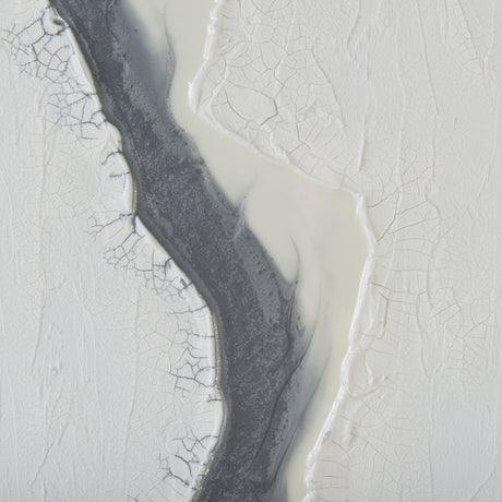White and Silver River by Studio M a Framed Art Print Matted under Glass from Mercana - Luna Furniture