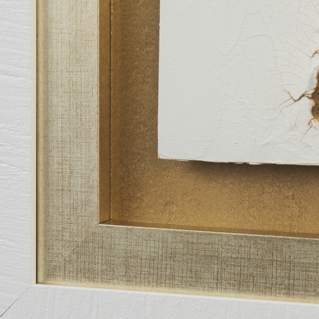 White and Gold river by Studio M a Framed Art Print Matted under Glass from Mercana - Luna Furniture