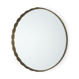 Adelaide 29.7" Gold Metal Scallop Edge Round Mirror from Mercana - Luna Furniture