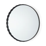 Adelaide 29.7"Black Metal Scallop Edge Round Mirror from Mercana - Luna Furniture