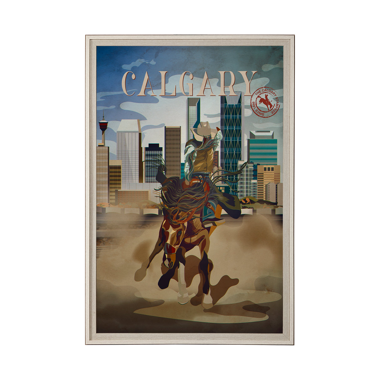 Calgary Go Canada (XL) by Mercana Studio a Hand Embellished Decograph Framed Art Print under Glass from Mercana - Luna Furniture
