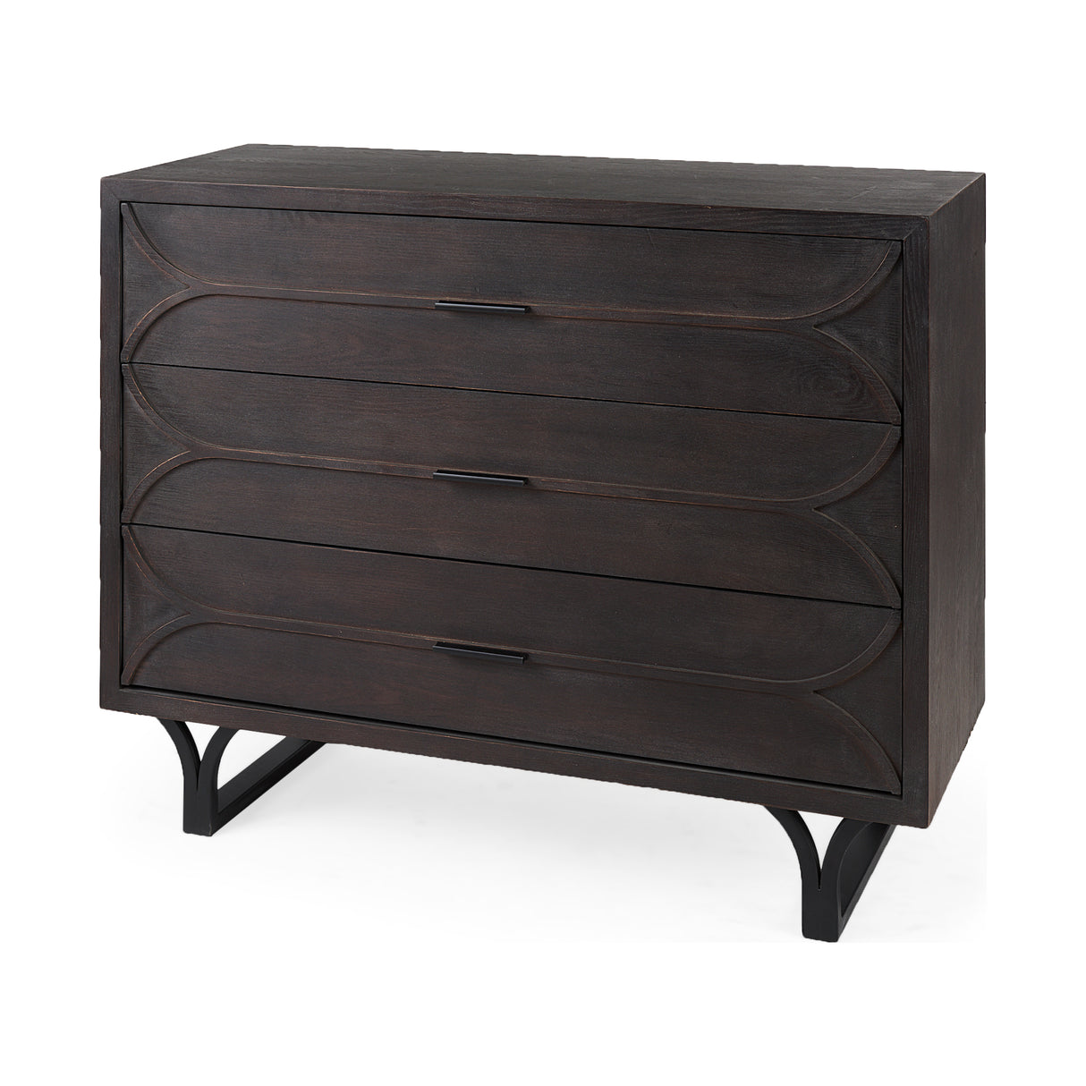 Giselle I 40L x 16W Dark Brown Fir Veneer 3 Drawer Accent Cabinet from Mercana - Luna Furniture