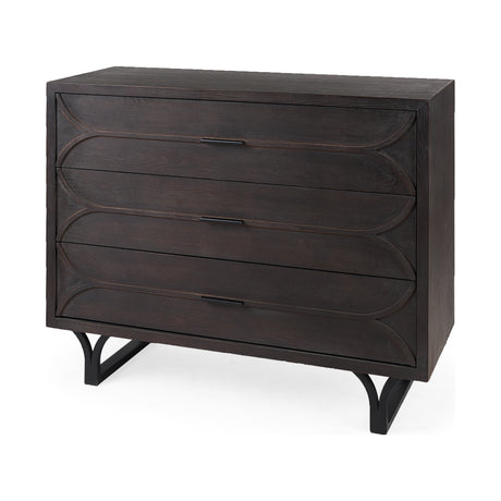 Giselle I 40L x 16W Dark Brown Fir Veneer 3 Drawer Accent Cabinet from Mercana - Luna Furniture