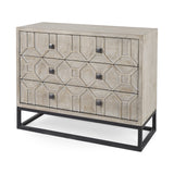 Genevieve I 39L x 16W Light Brown Fir Veneer 3 Drawer Accent Cabinet from Mercana - Luna Furniture