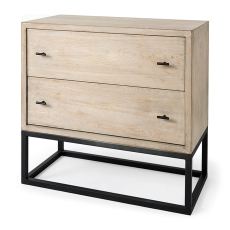 Ciara 32L x 16W Beige Fir Veneer 2 Drawer Accent Cabinet from Mercana - Luna Furniture