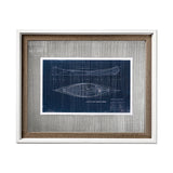 Canoe Blueprint by Dayna a Hand Embellished Textured Framed Art Print Matted under Glass from Mercana - Luna Furniture