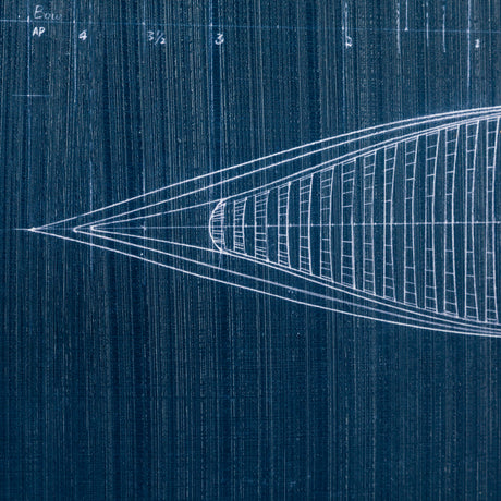 Canoe Blueprint by Dayna a Hand Embellished Textured Framed Art Print Matted under Glass from Mercana - Luna Furniture
