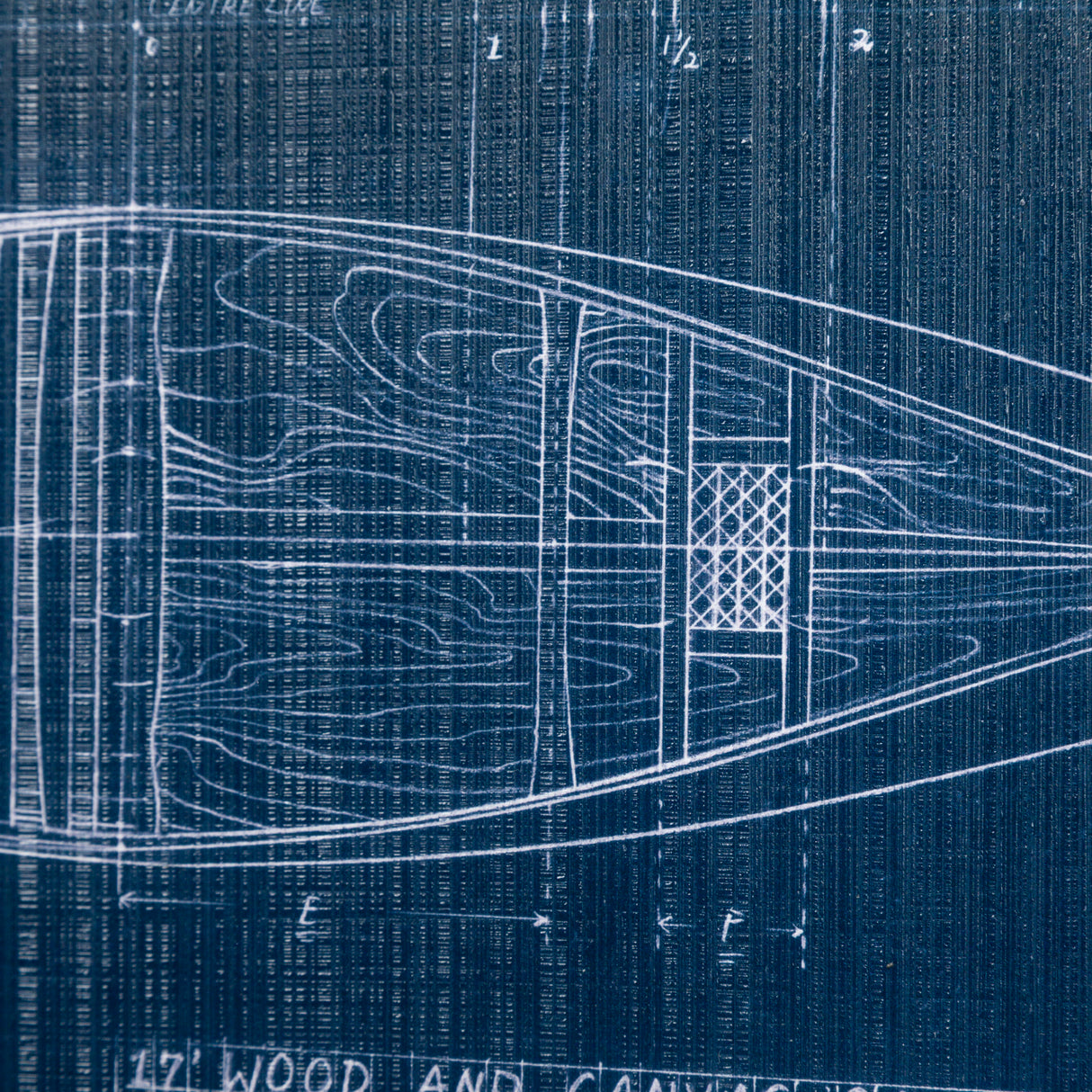 Canoe Blueprint by Dayna a Hand Embellished Textured Framed Art Print Matted under Glass from Mercana - Luna Furniture