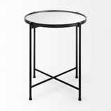 Samantha (Small) Black Mirror Top Accent Table from Mercana - Luna Furniture