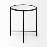 Samantha (Small) Black Mirror Top Accent Table from Mercana - Luna Furniture