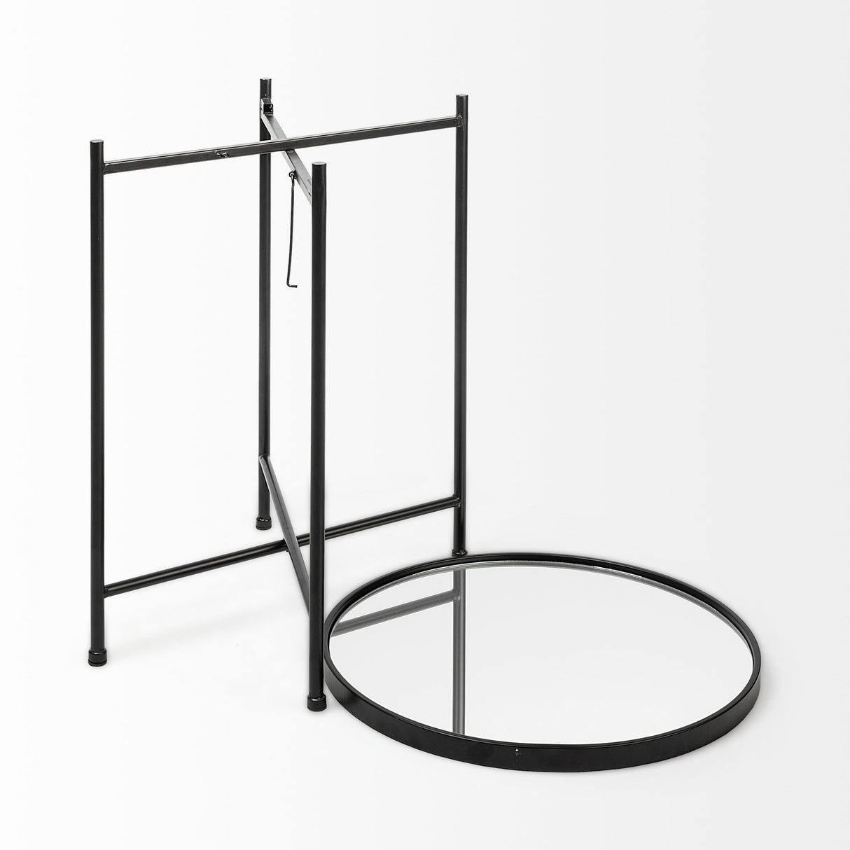 Samantha (Small) Black Mirror Top Accent Table from Mercana - Luna Furniture