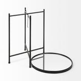 Samantha (Small) Black Mirror Top Accent Table from Mercana - Luna Furniture