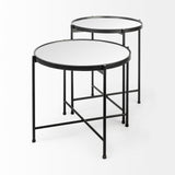 Samantha (Small) Black Mirror Top Accent Table from Mercana - Luna Furniture
