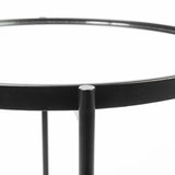 Samantha (Small) Black Mirror Top Accent Table from Mercana - Luna Furniture