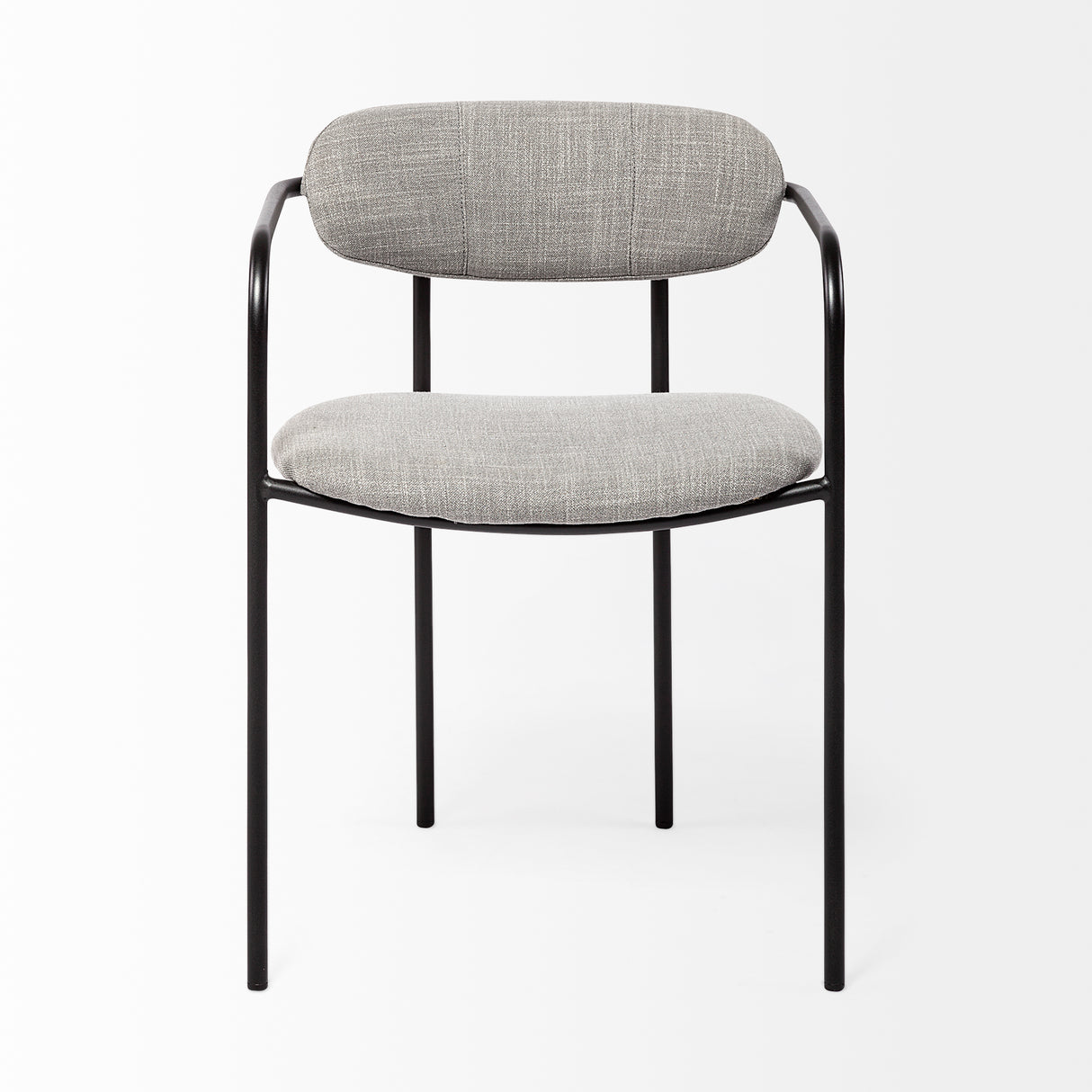 Parker Gray Fabric Seat Black Metal Dining Chair, Set of 2 from Mercana - Luna Furniture