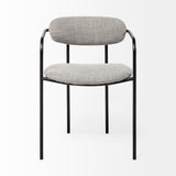 Parker Gray Fabric Seat Black Metal Dining Chair, Set of 2 from Mercana - Luna Furniture