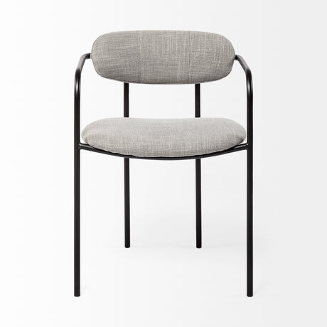 Parker Gray Fabric Seat Black Metal Dining Chair, Set of 2 from Mercana - Luna Furniture