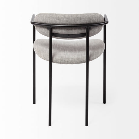 Parker Gray Fabric Seat Black Metal Dining Chair, Set of 2 from Mercana - Luna Furniture