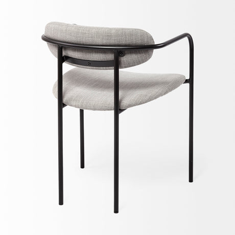 Parker Gray Fabric Seat Black Metal Dining Chair, Set of 2 from Mercana - Luna Furniture