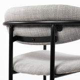 Parker Gray Fabric Seat Black Metal Dining Chair, Set of 2 from Mercana - Luna Furniture
