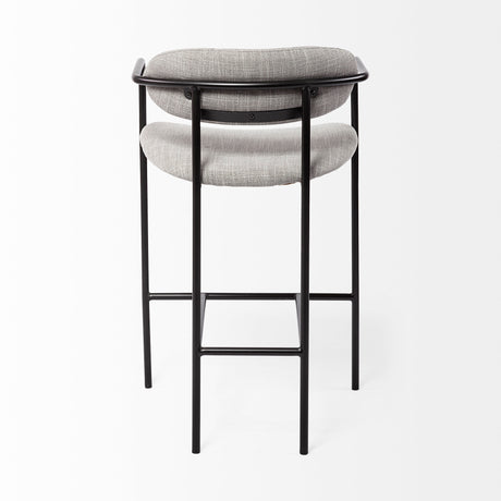 Parker Gray Fabric Seat Black Metal Counter Stool from Mercana - Luna Furniture