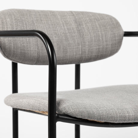 Parker Gray Fabric Seat Black Metal Counter Stool from Mercana - Luna Furniture