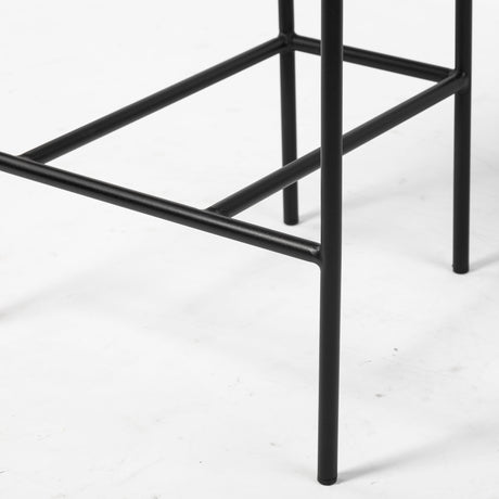 Parker Gray Fabric Seat Black Metal Counter Stool from Mercana - Luna Furniture